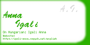 anna igali business card